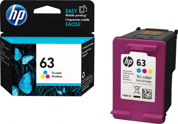 Original Ink Cartridge - HP 63 F6U61A Tricolor