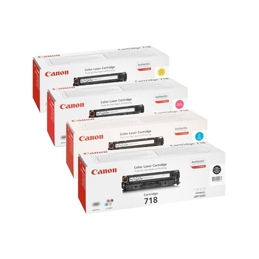 Original Cartridge - Canon 718(Black/ Cyan/ Yellow/ Magenta) 4 Pack